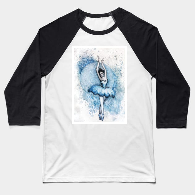 Blue Ballerina Baseball T-Shirt by TatianaBS